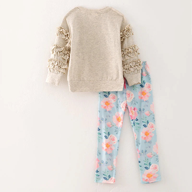 Floral Cow Legging Set