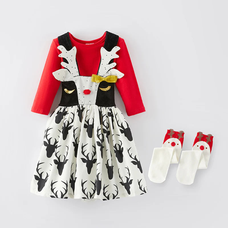 Elk Suspender Dress Set