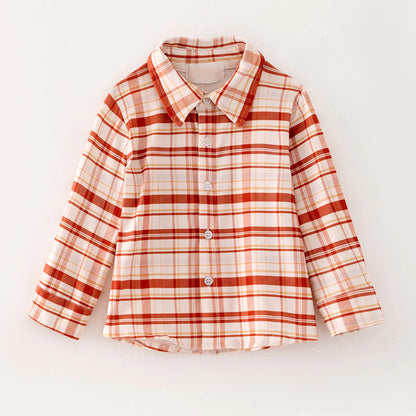 Boys Plaid Button Up Shirt