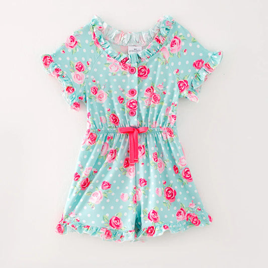 Mint Floral Shortie Romper