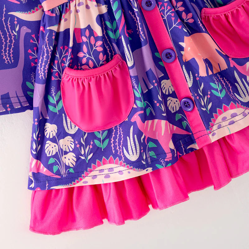 Purple/Pink Dinosaur Dress