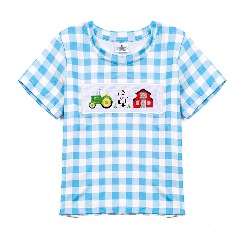 Boys Embroidered Farm Shirt