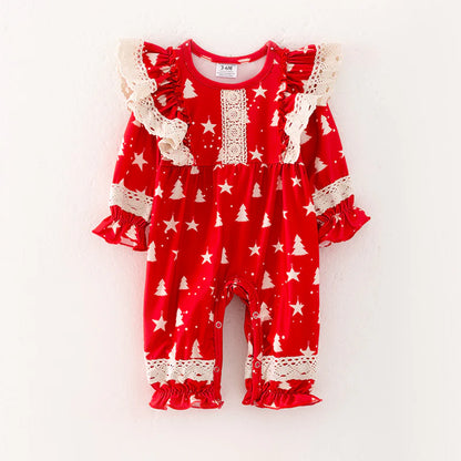 Red Christmas Tree Romper