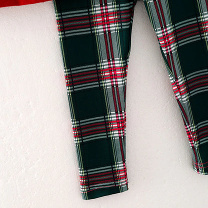 Plaid Reindeer Infinity Scarf Set