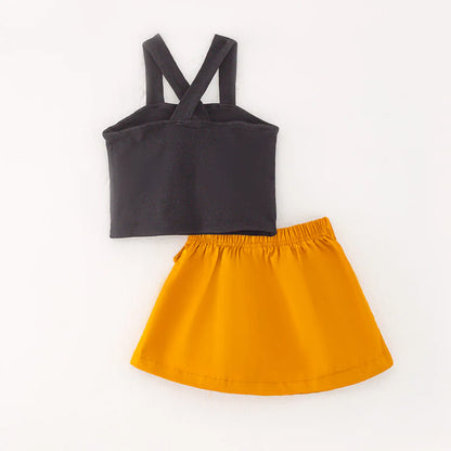 Black and Mustard Skirt Set