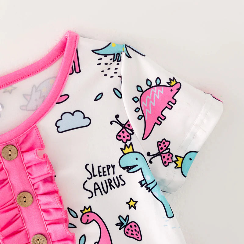 White Dinosaur Pajama Set