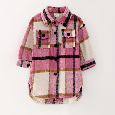 Mom & Me - Pink Plaid Shacket