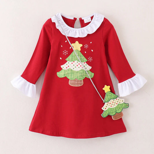 Christmas Tree Dress + Purse Set