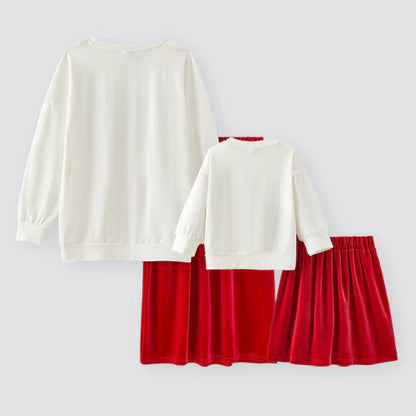 Mom & Me • Holly Jolly Velvet Skirt Set