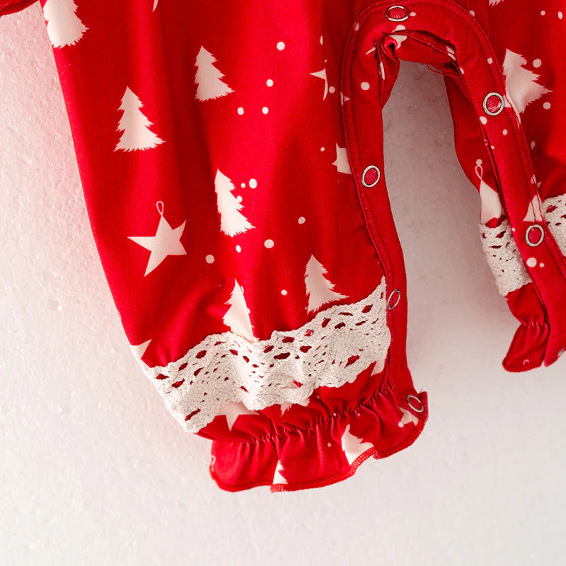 Red Christmas Tree Romper