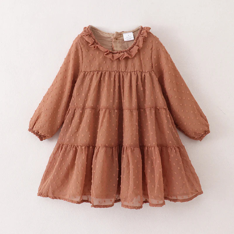 Swiss Dot Dress • Brown