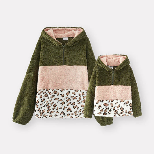 Mom & Me - Leopard Sherpa Hoodies