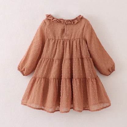 Swiss Dot Dress • Brown