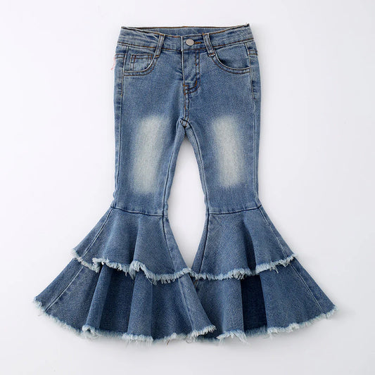 Double Ruffle Denim Jeans