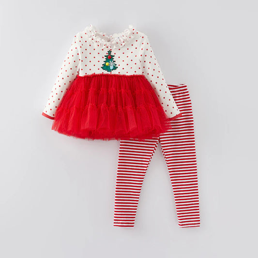 Christmas Tree Tutu Tunic + Pant Set