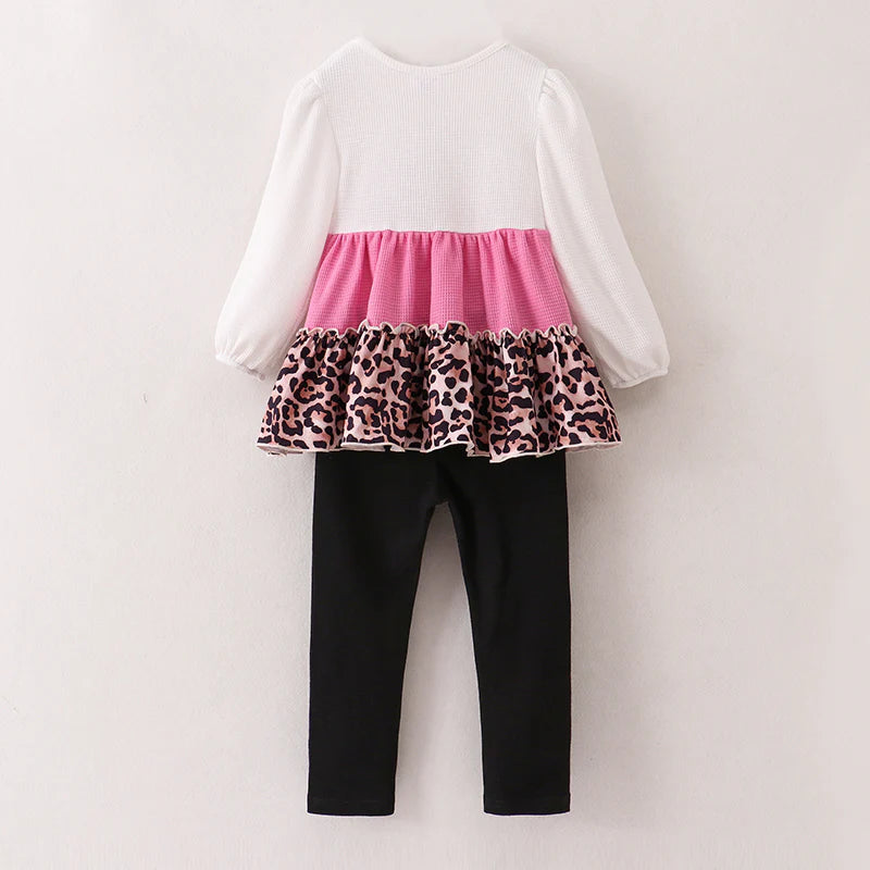 Pink/Leopard Tunic + Pant Set