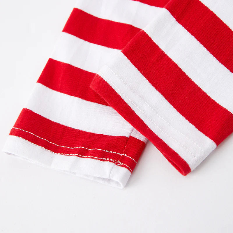 Red Stripe Santa Infinity Scarf Set