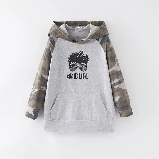 Camouflage #KIDLIFE Hoodie • Boys