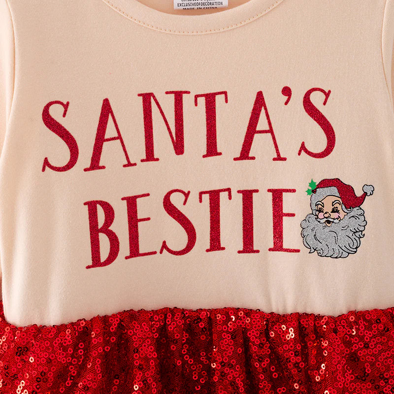 Santa’s Bestie Sparkle Tutu Dress