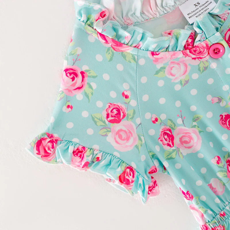 Mint Floral Shortie Romper