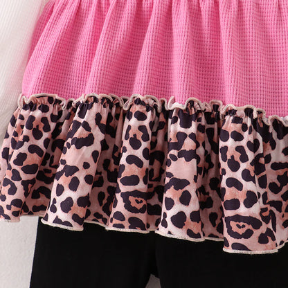 Pink/Leopard Tunic + Pant Set