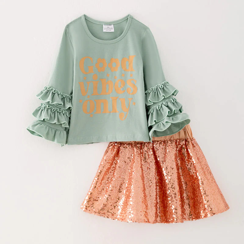 Good Vibes Only Skirt Set