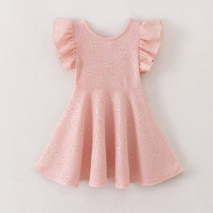 Gold Foil Stamped Dress • Pink