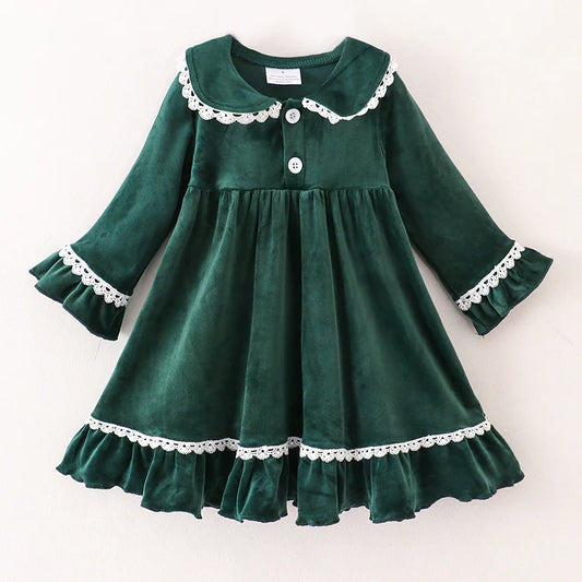 Green Velvet Christmas Dress