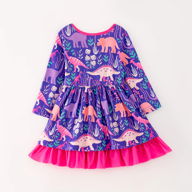 Purple/Pink Dinosaur Dress