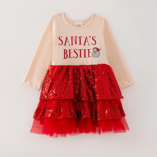 Santa’s Bestie Sparkle Tutu Dress