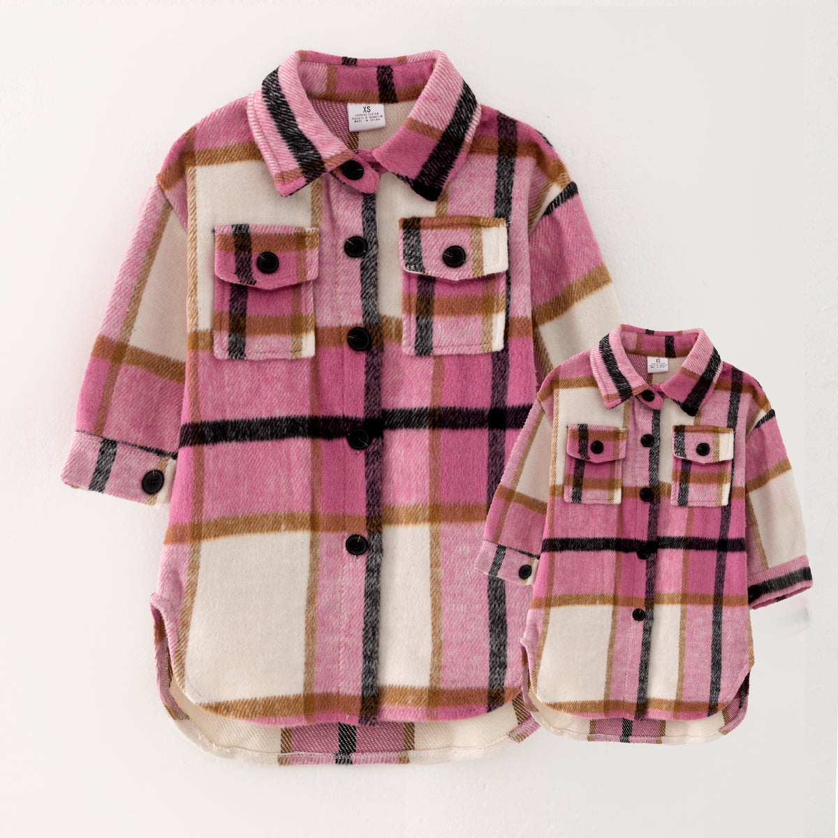 Mom & Me - Pink Plaid Shacket