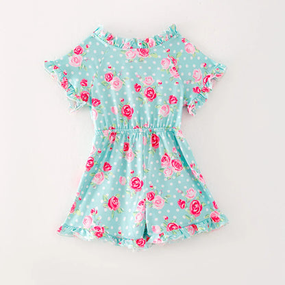 Mint Floral Shortie Romper