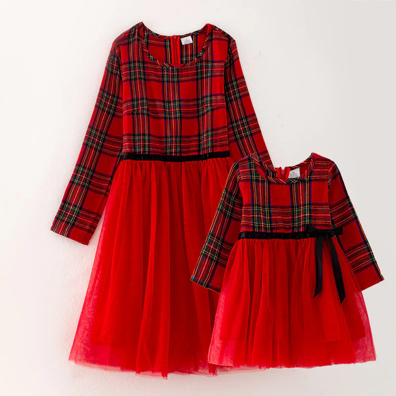 Mom & Me - Plaid Christmas Tutu Dress