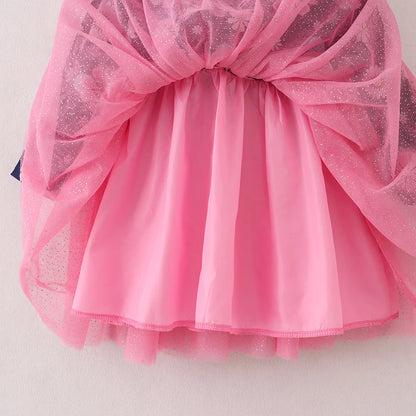 Navy/Pink Floral Tutu Dress