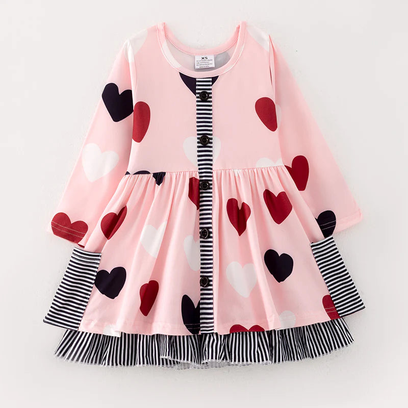 Heart Stripe Pocket Dress