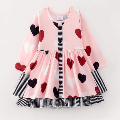 Heart Stripe Pocket Dress