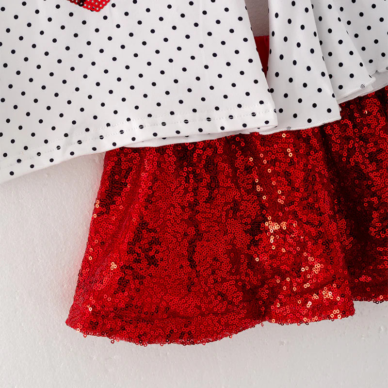 Sequin Heart Skirt Set