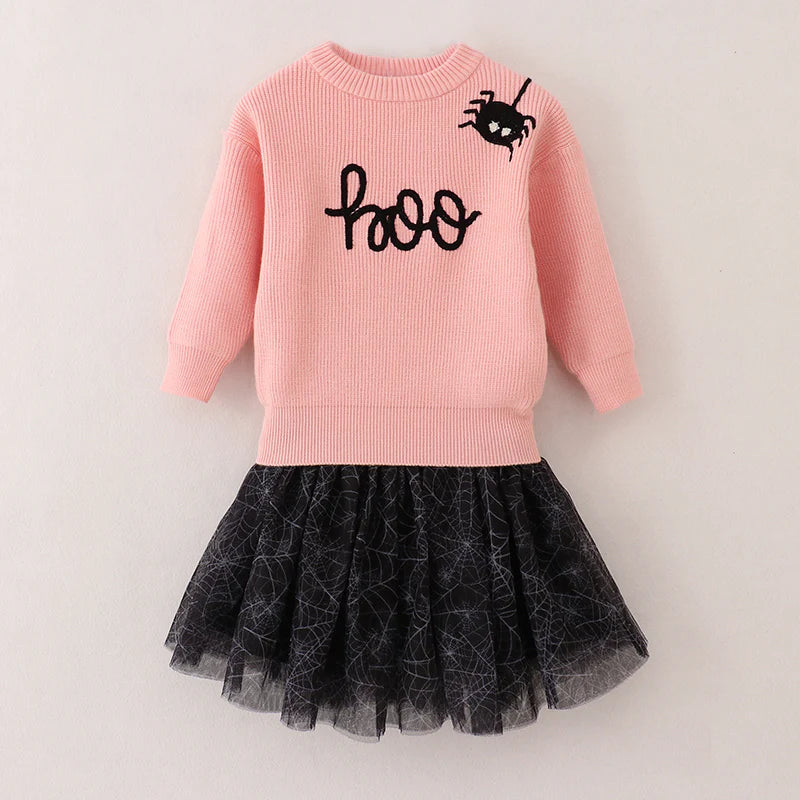 Pink Spider Skirt Set