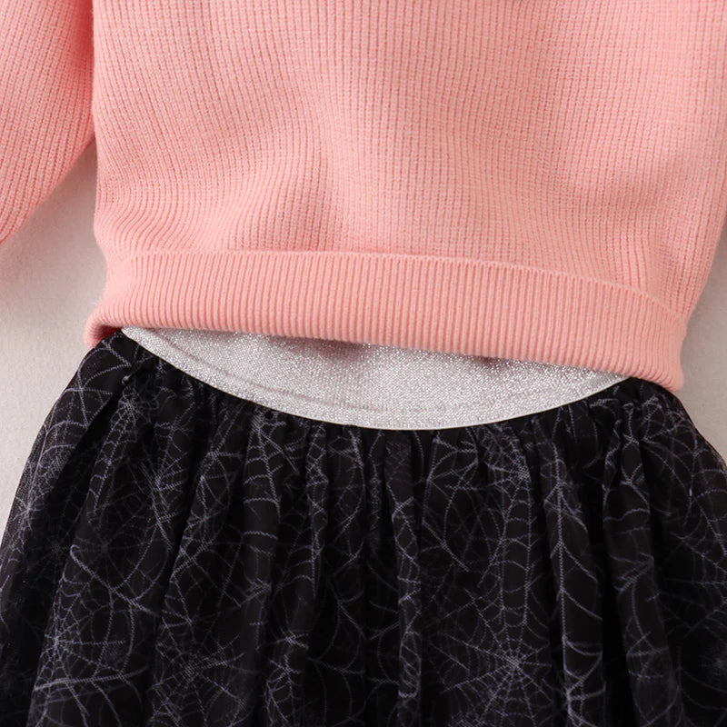 Pink Spider Skirt Set