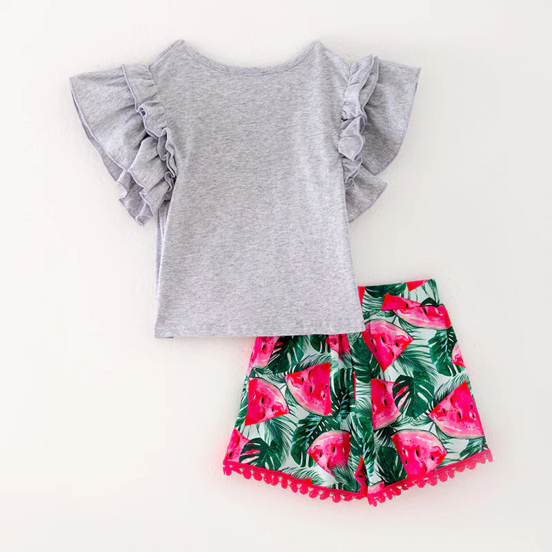 Floral Watermelon Short Set