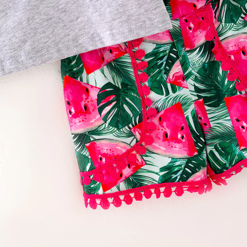 Floral Watermelon Short Set