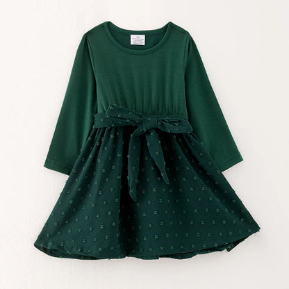 Hunter Green Swiss Dot Dress