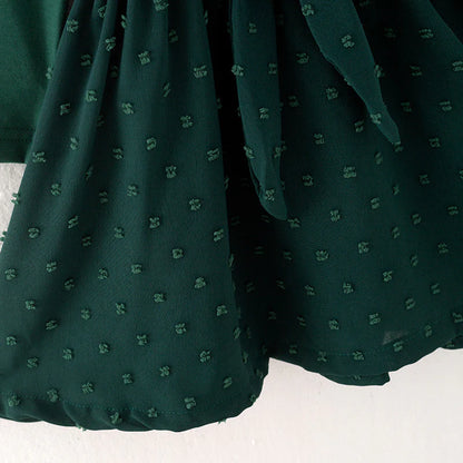 Hunter Green Swiss Dot Dress