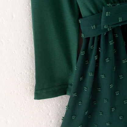 Hunter Green Swiss Dot Dress