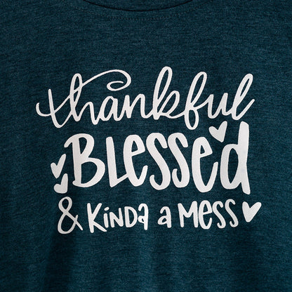 Thankful, Blessed Denim Pant Set