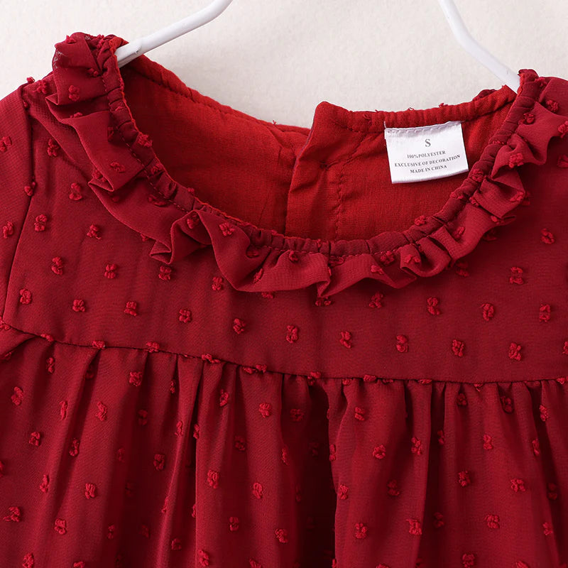 Swiss Dot Dress • Red