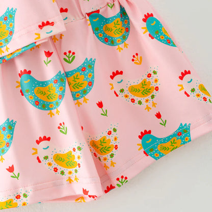 Pink Chicken Pajama Set