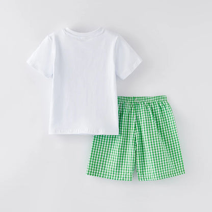 Boys Embroidered Clover Short Set