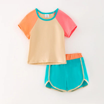 Colour Block Short Set