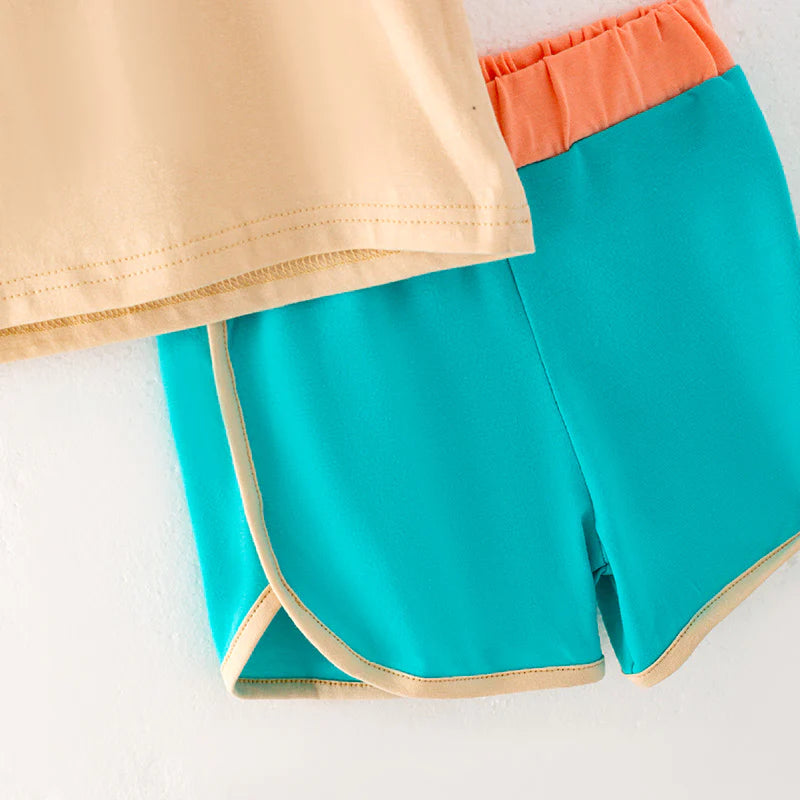 Colour Block Short Set